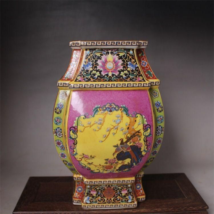 中国 龍泉窯 粉青釉 羊形瓶 高さ約30.5cm 時代箱