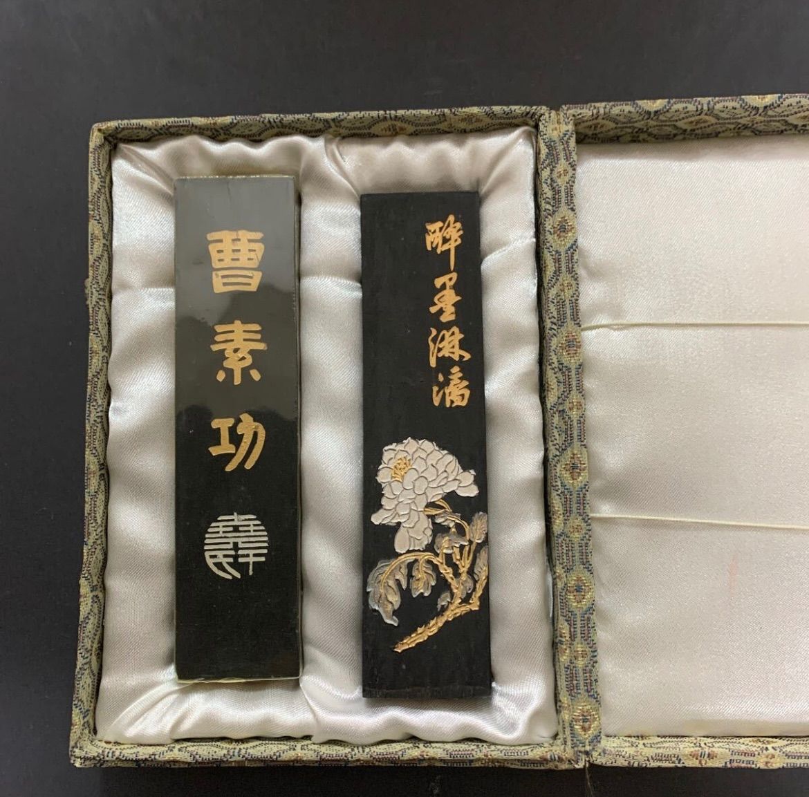 中国書画墨 曹素功 上海墨 2本セット 未使用 総重量約125.5g 書道具 古