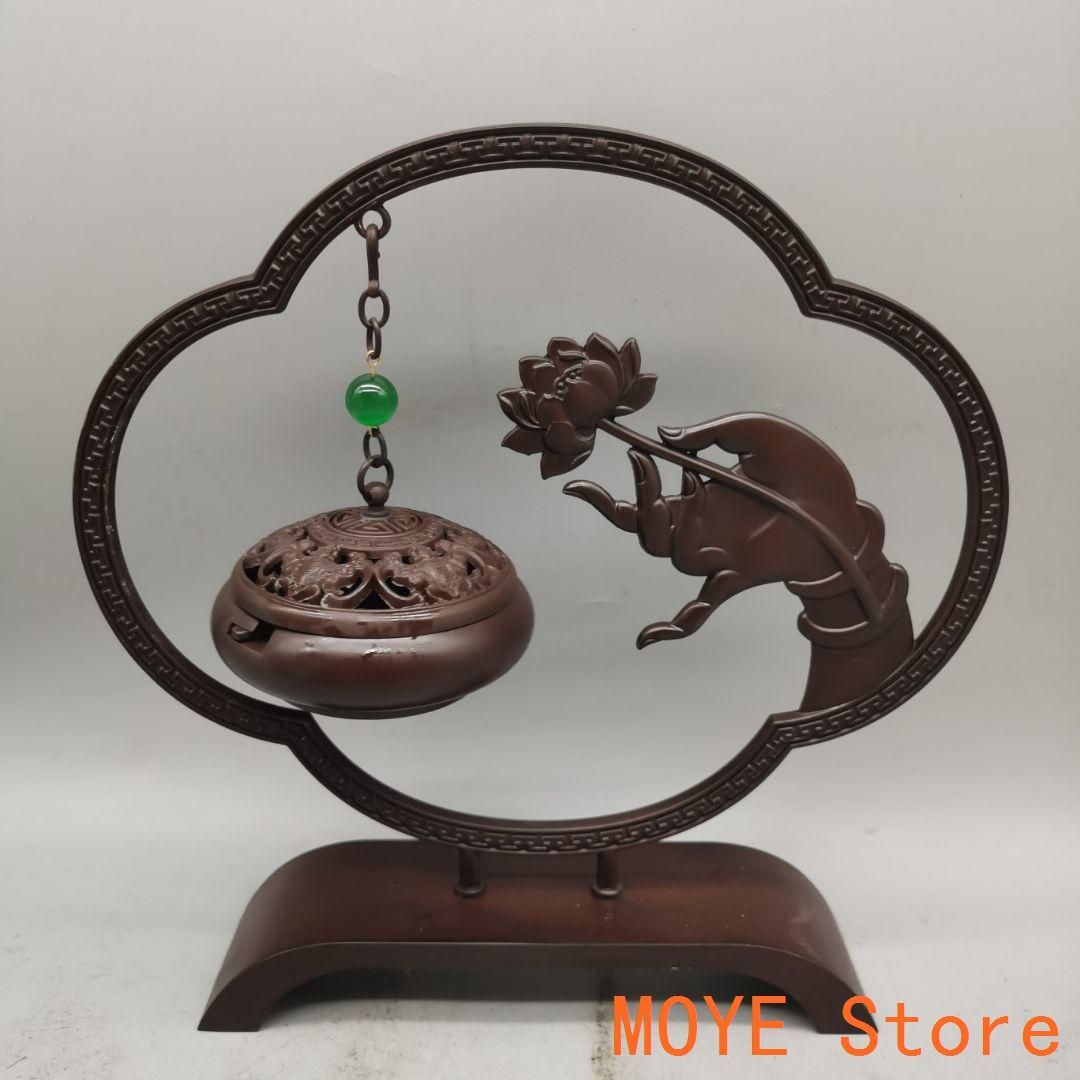 銅器 蓮華仏手薫香弔炉 香道具 書卓茶室 禅意装飾品 工芸品 置物