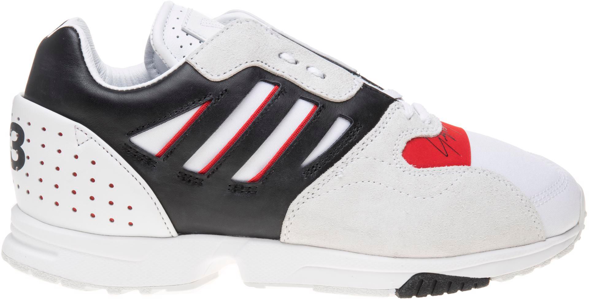 歙州 Mens Y-3 Zx Run Sneakers In Ftwwht/Black/Red | Soletrader