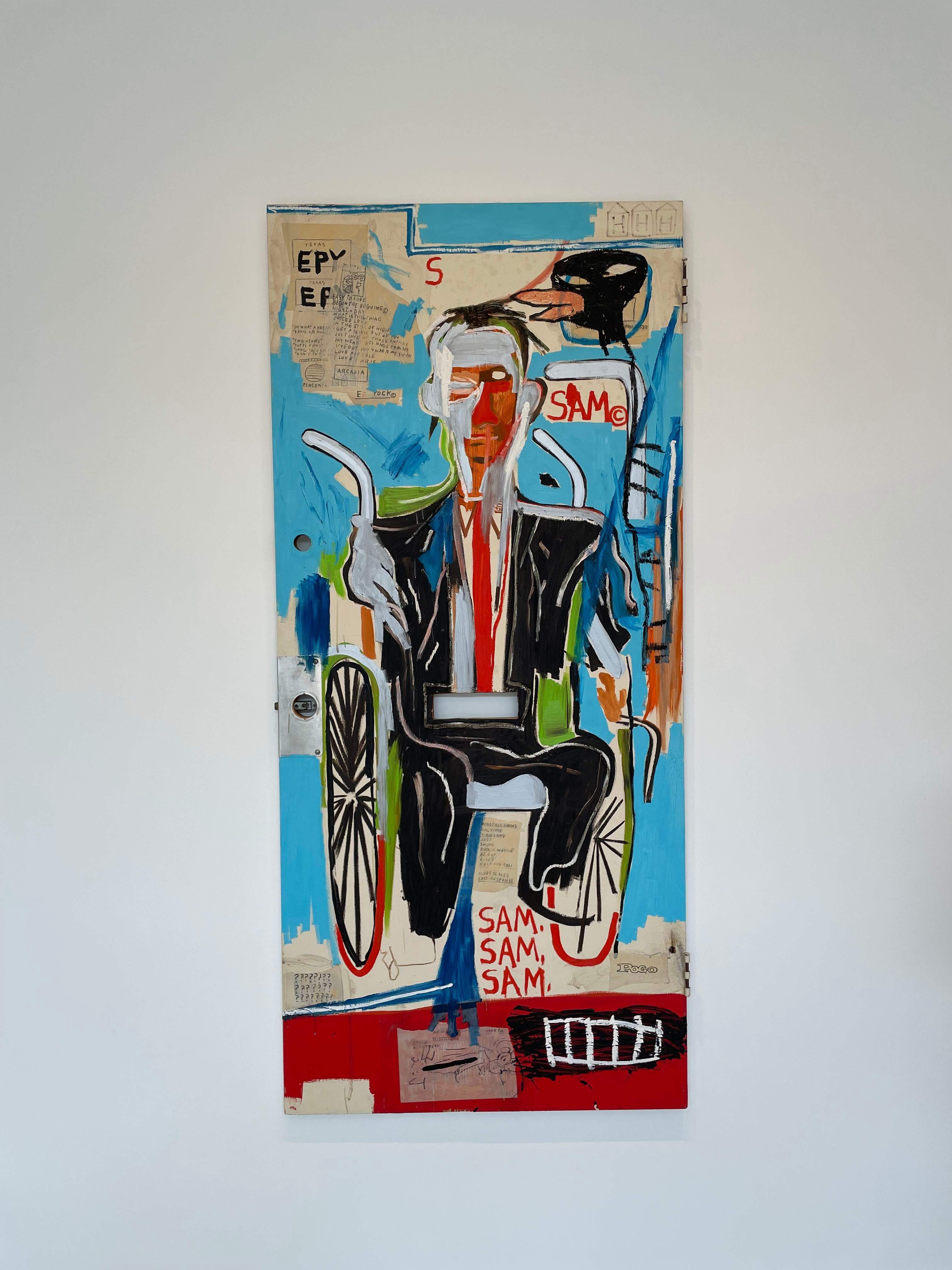 貴重 ジャン＝ミシェル・バスキア 大型肉筆油彩画 ジャン=