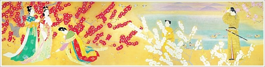 春秋花島四題クチナシ上村松篁