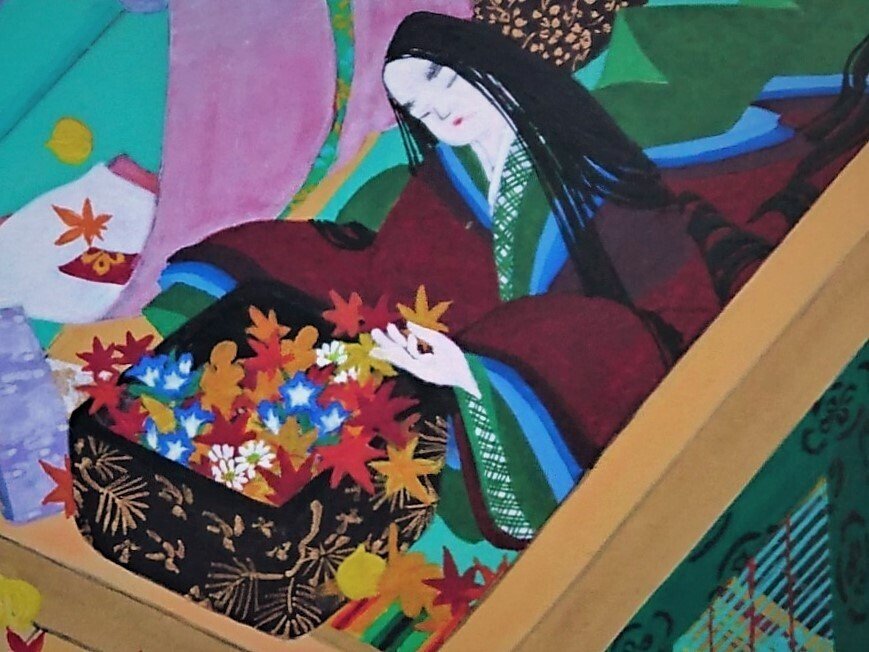 横前裕子 紫式部 源氏物語 絵合 版画 横前裕子 紫式部 源氏物語 絵