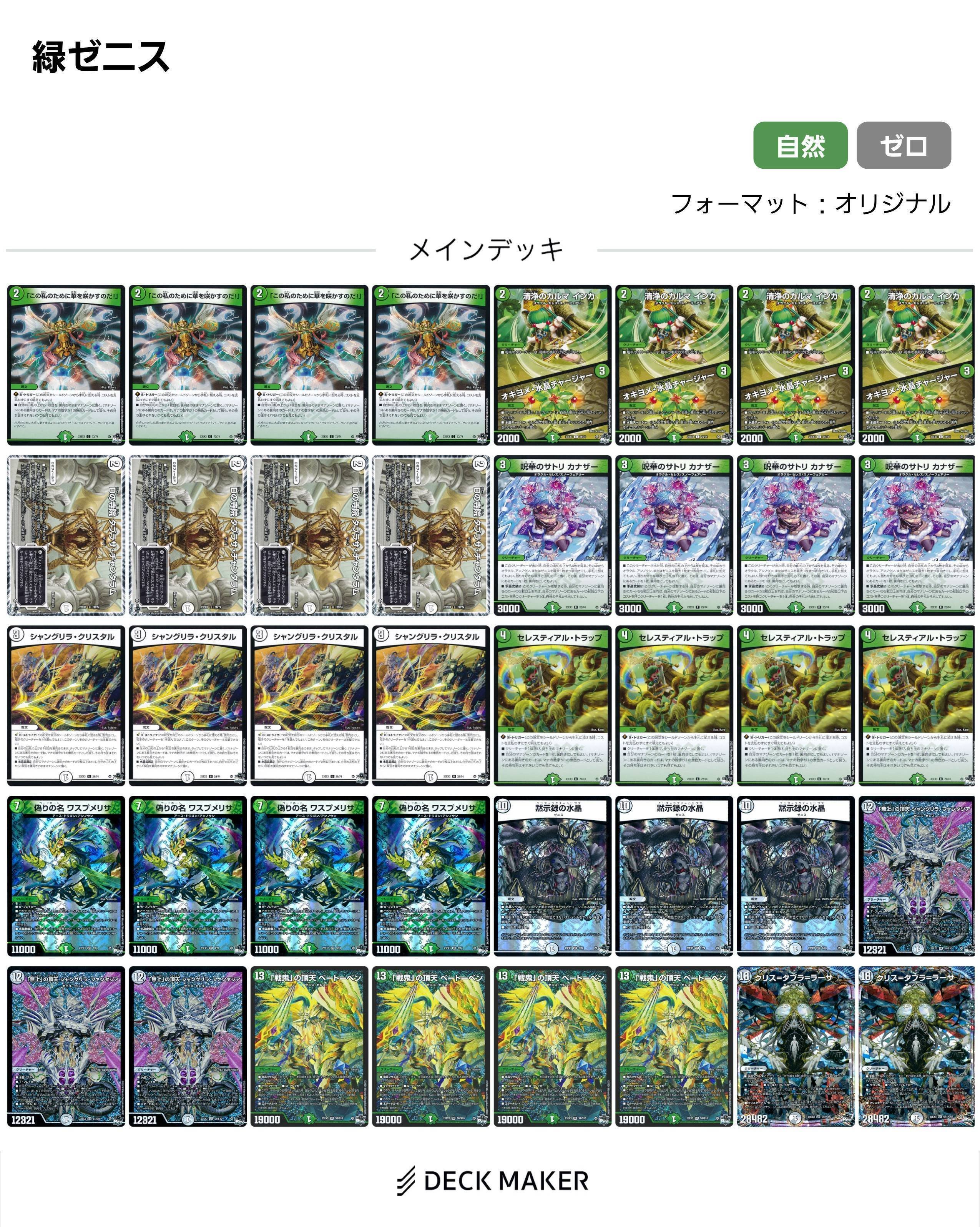 微高レート】緑黒ゼニスデッキ