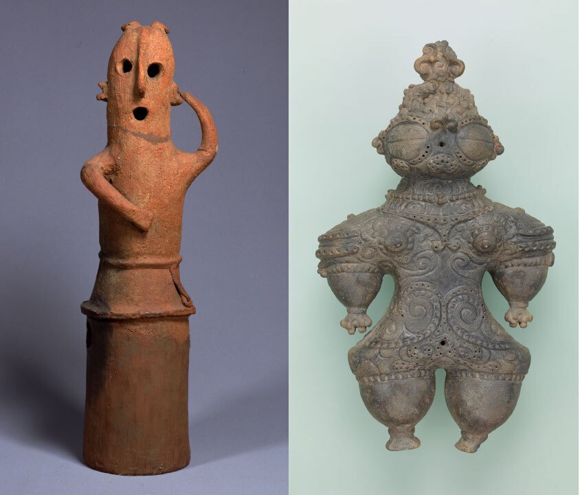 埴輪土偶馬 ワイヤー義足工芸品 黒台座ビンテージ 埴輪 土偶 土器