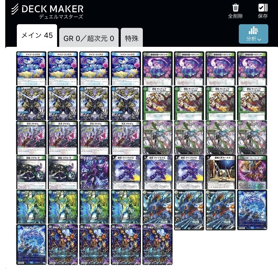 アナカラーボウダンロウ デッキ デュエルマスターズ アナカラーボウ