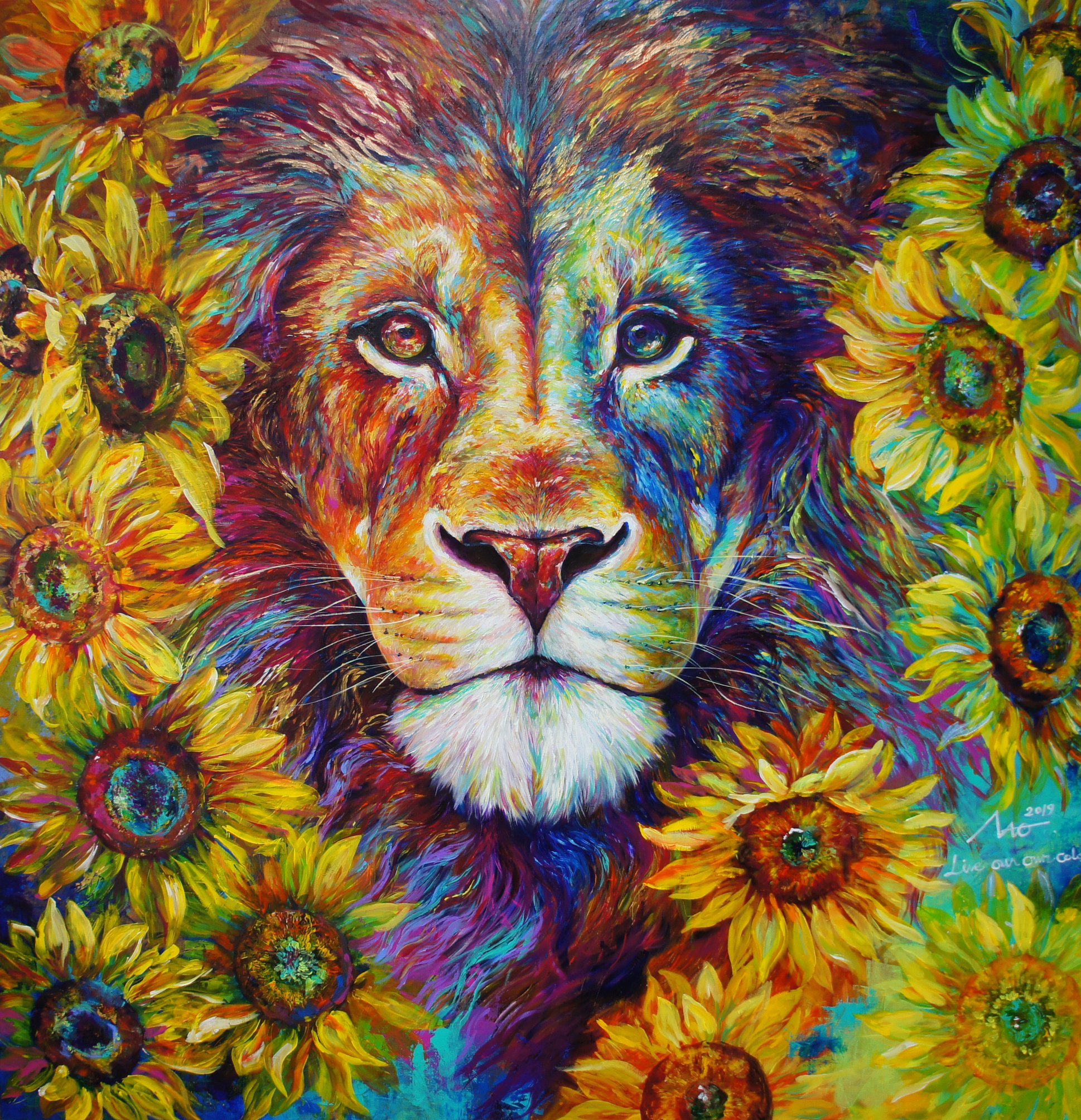 タンポポライオン原画Japanese pop art