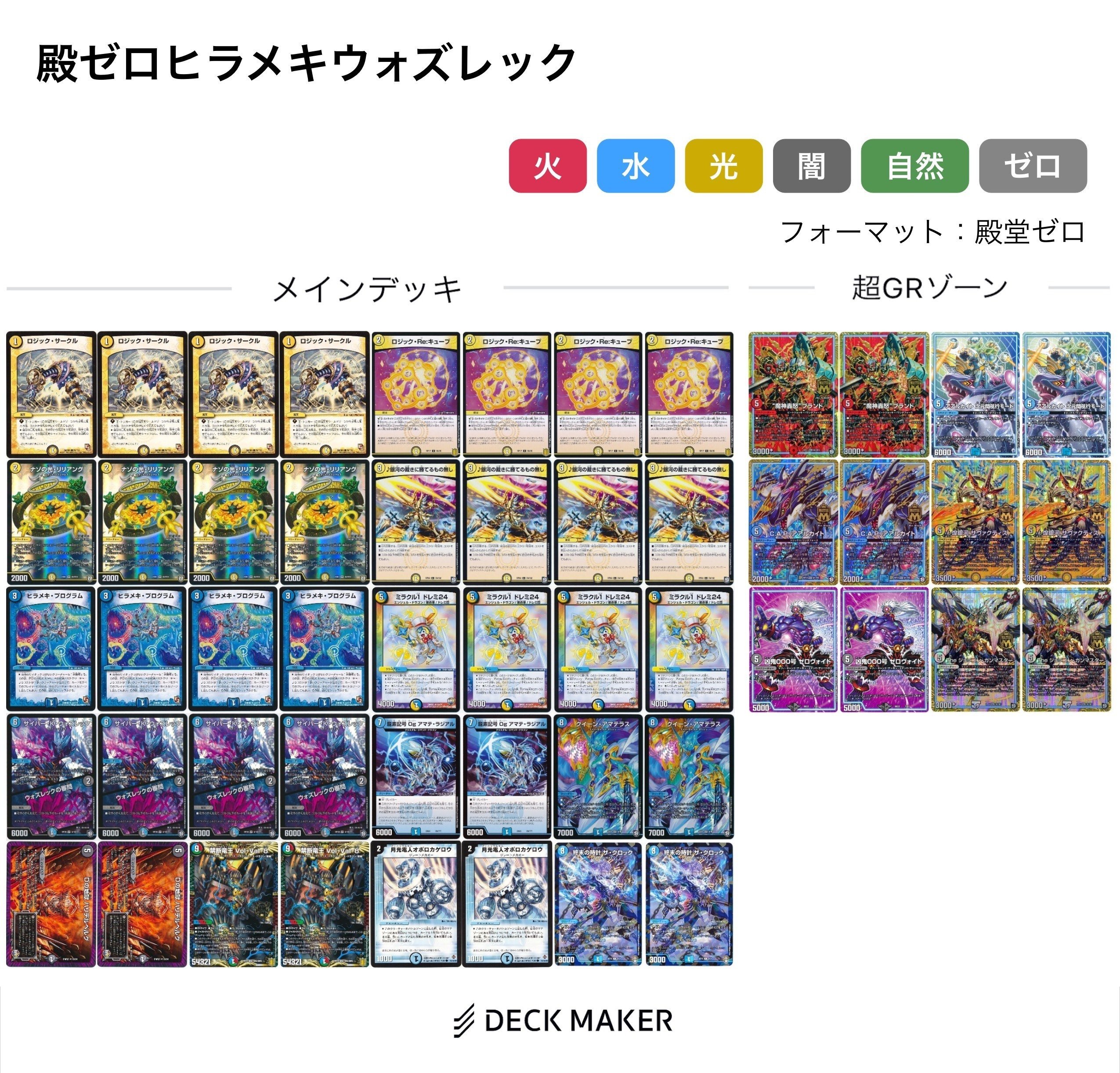 デュエルマスターズ デッキ ヒラメキウォズレック 殿堂ゼロ