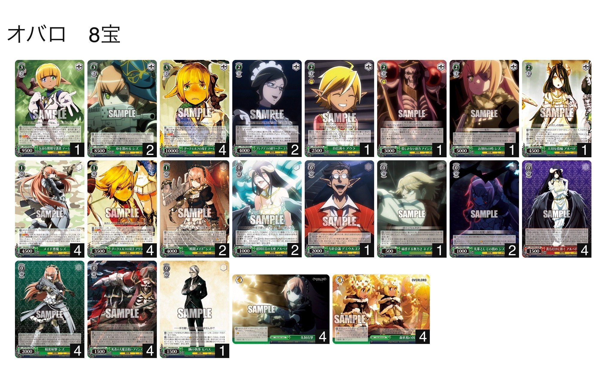 オーバーロード 8扉 デッキ パーツ多数付 ヴァイスシュヴァルツ