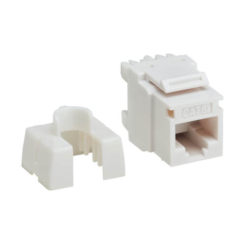Cat6a 110-Style Punchdown RJ45 Keystone Jack, White | Eaton