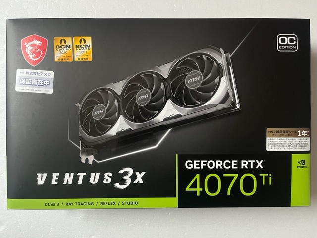 ジャンク】MSI GEFORCE RTX4070ti VENTUS2x MSI GeForce RTX™ 4070 Ti