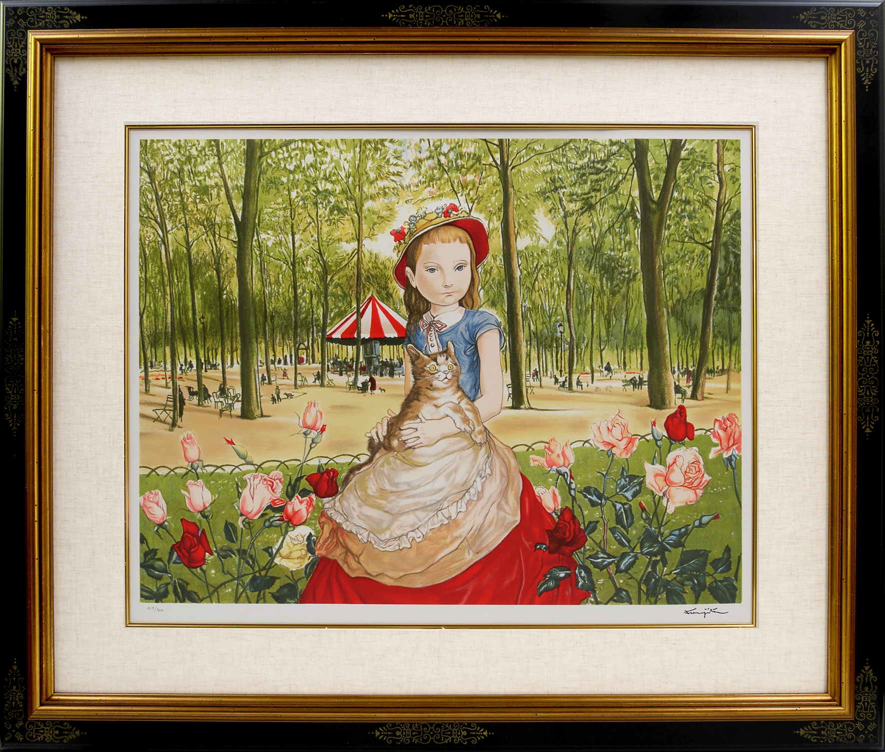 サ*バ様 藤田嗣治 乙女 肉筆・額装・油彩画・洋画・レオナール・フジタ