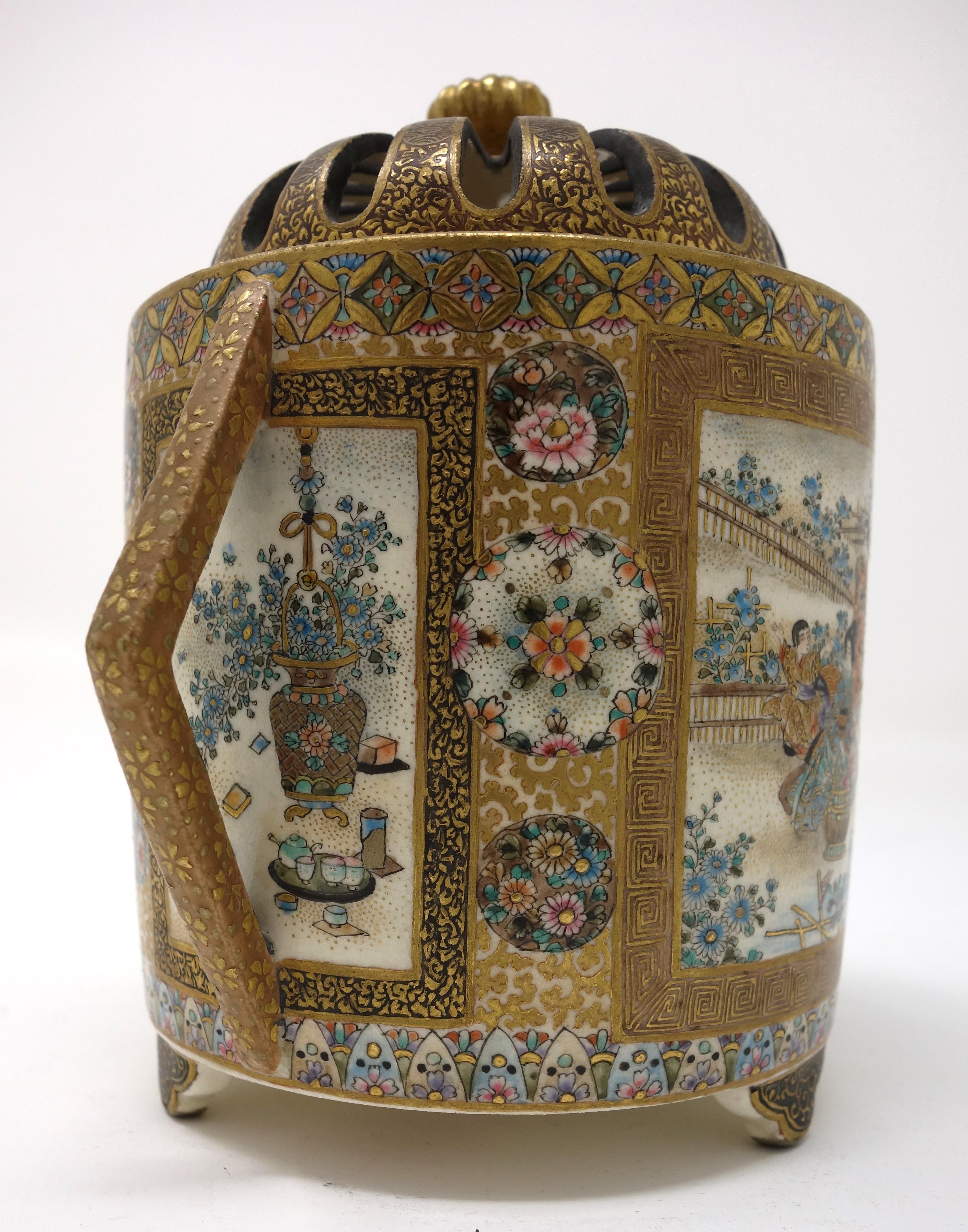 京薩摩 錦光山 香炉 古美術 古道具 骨董 京薩摩 錦光山 香炉 古美術