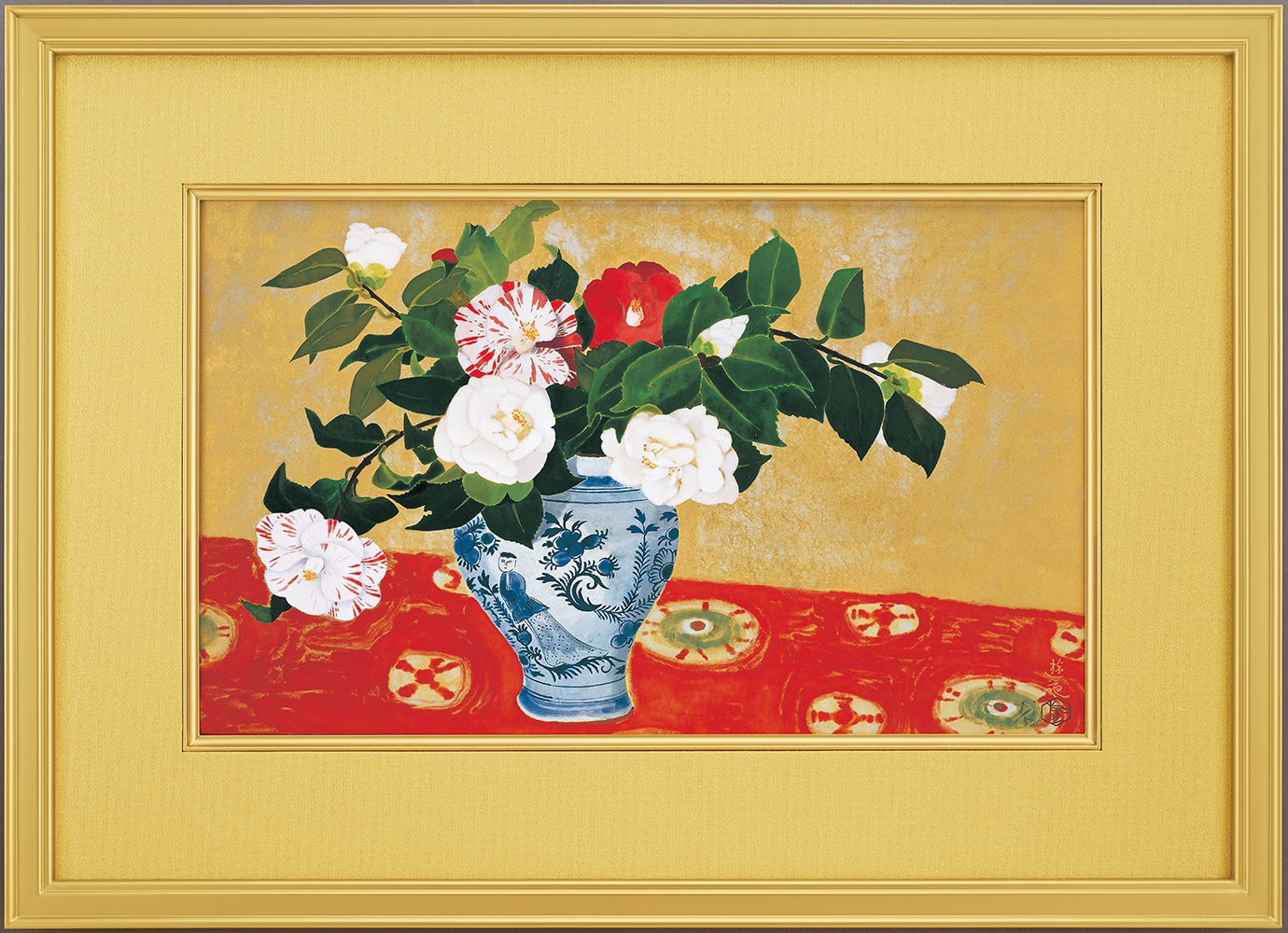 小倉遊亀 リトグラフ 献花（椿) 小倉遊亀 リトグラフ 献花（椿) 小倉