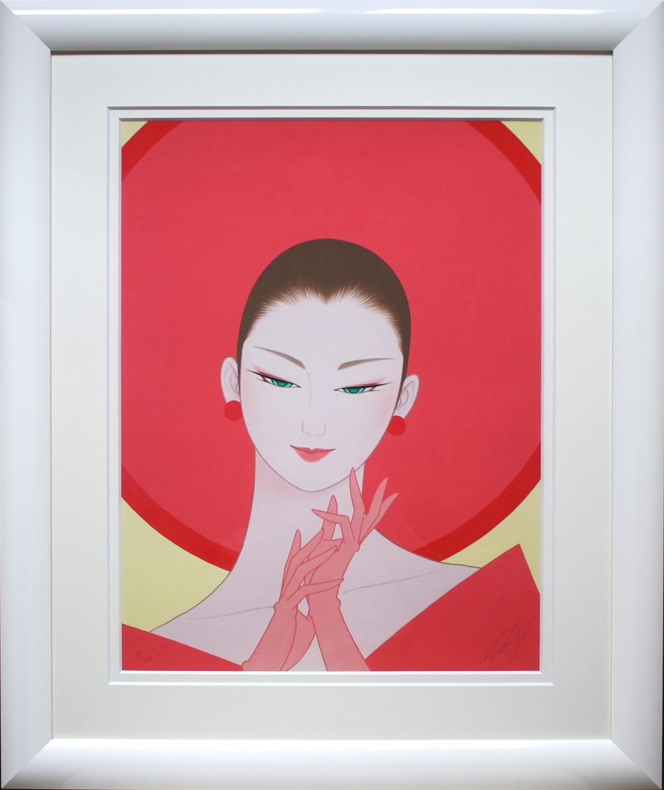 鶴田一郎『 Graceful big hat pink』 | 複製画 | 日経アート