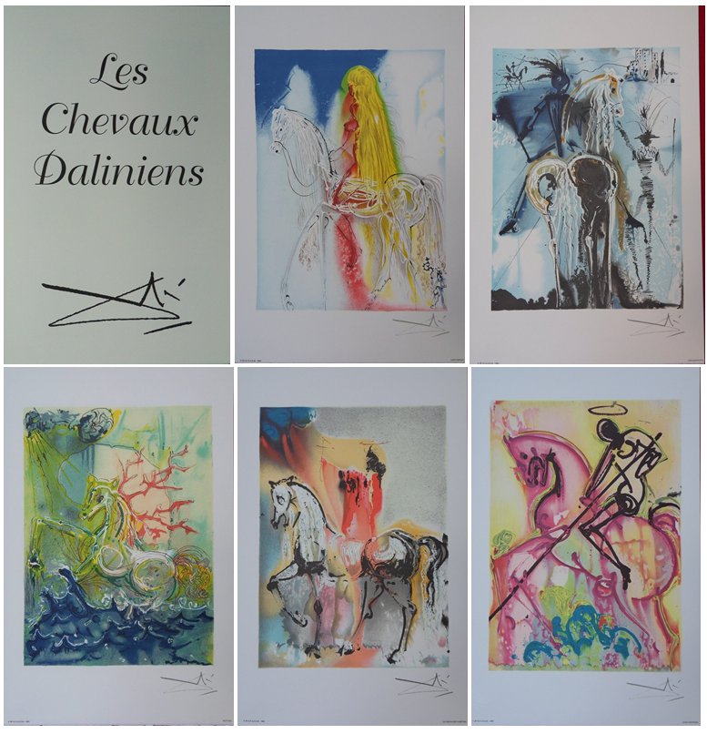 Salvador DALI : Les chevaux de Dali, Lithographie originale – art