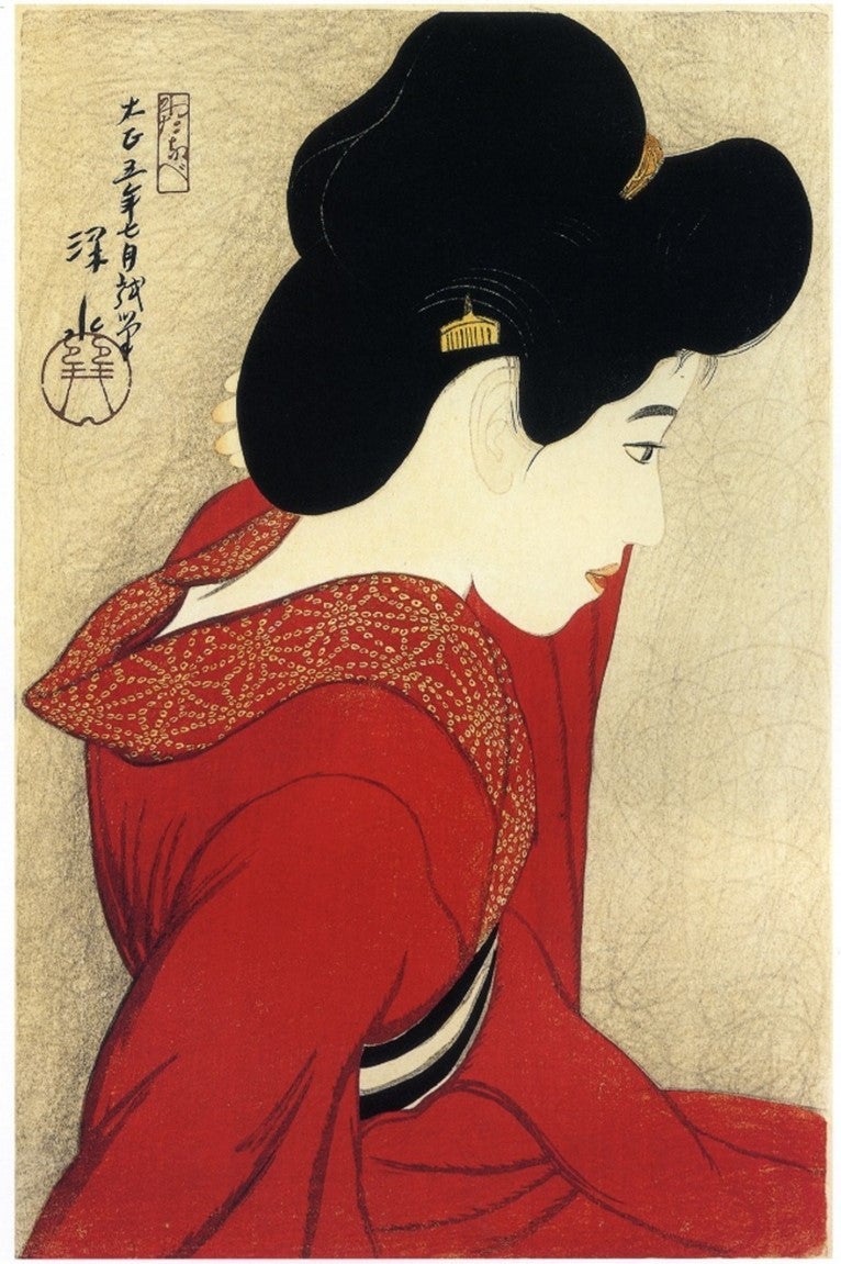 浮世絵 女性の肖像 赤い手袋 浮世絵 女性の肖像 赤い手袋 最後の浮世絵