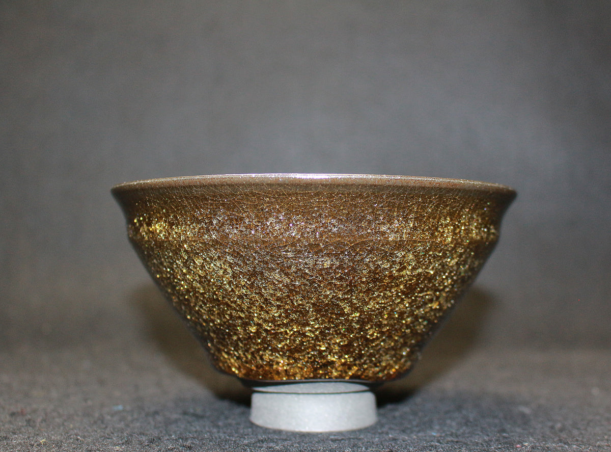 25702 浦口雅行 燿砕黒黄瓷茶盌 URAGUCHI Masayuki – アート飛田