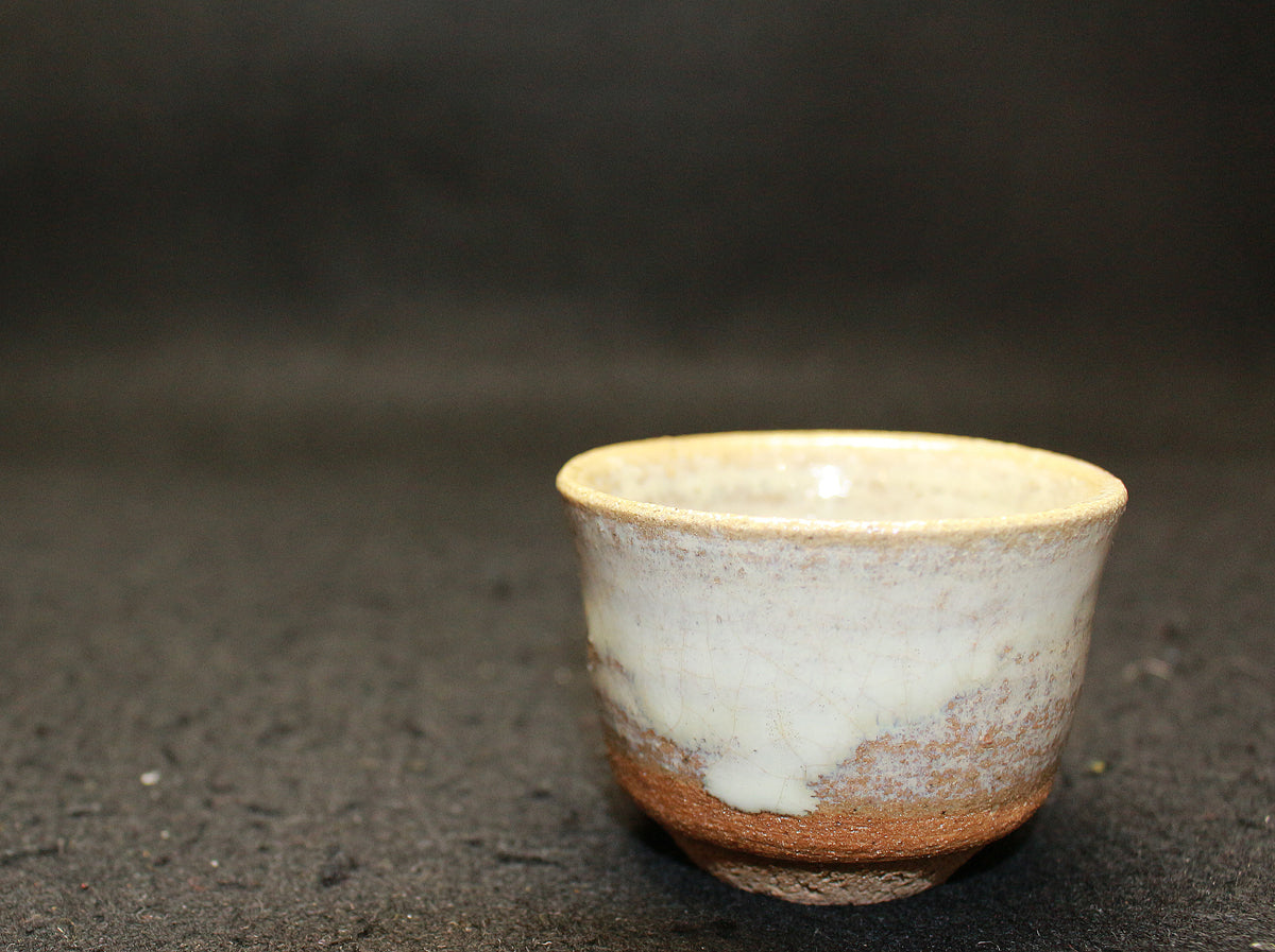 茶道具】中里重利作 彫唐津ぐい呑 希少品セール！本人作品◇絵唐津