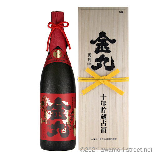 金丸 10年古酒 35度,1800ml 無料ラッピング 桐箱入りで贈りものに最適