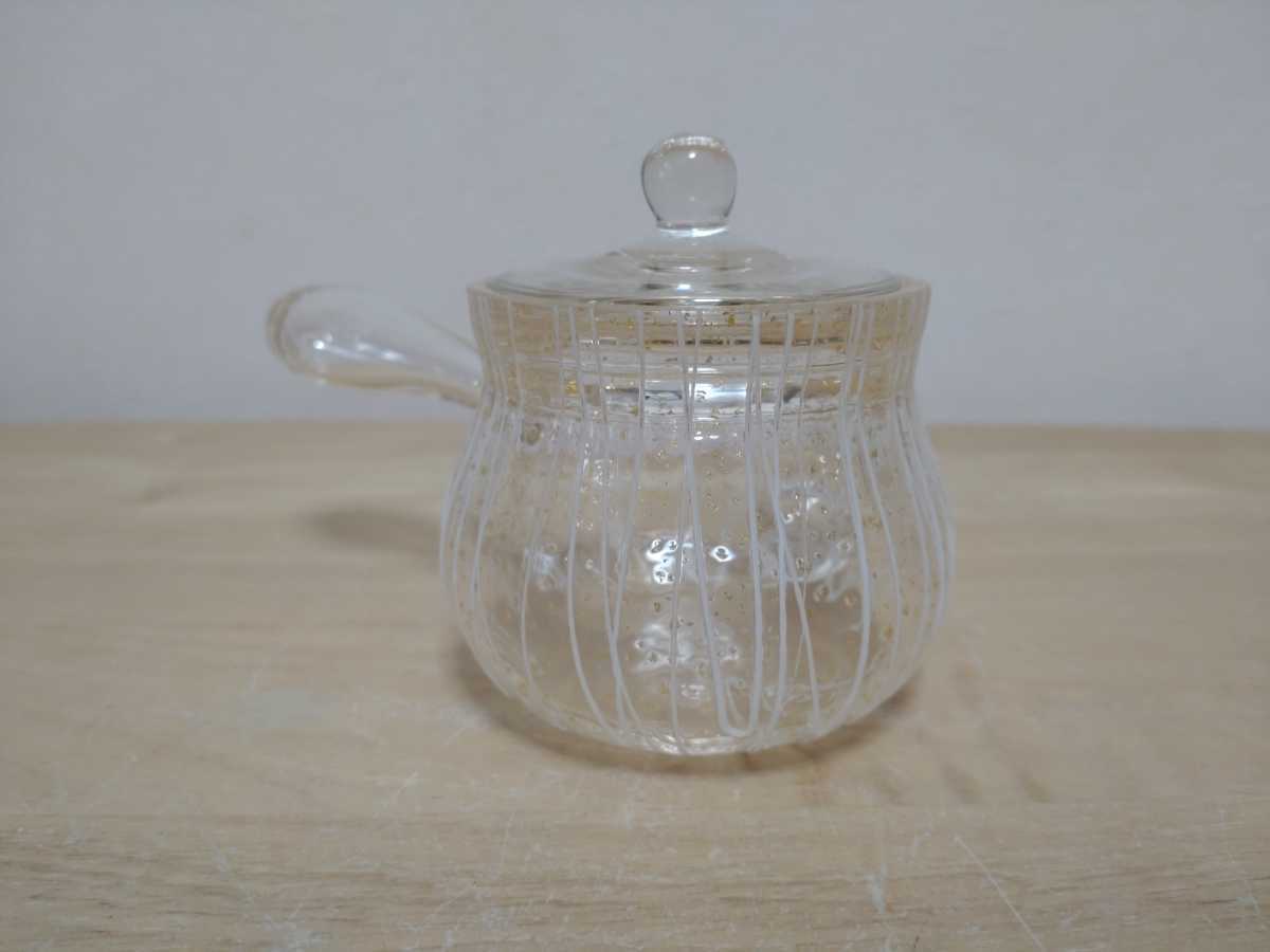 ガラス工芸 吉田勝美作 瑠璃の匠 ガラス水注 共箱 C