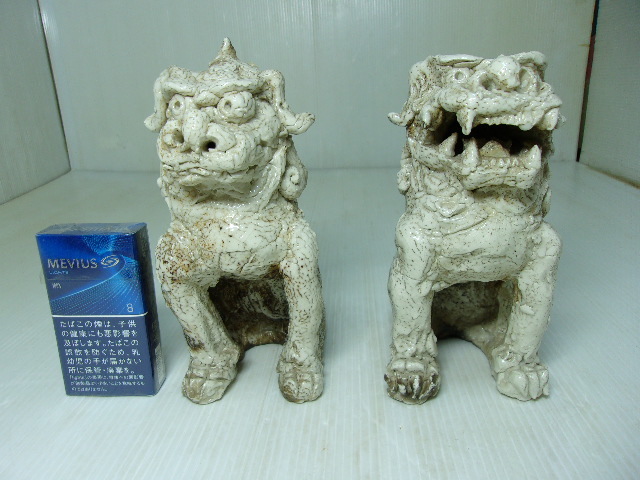 置物□狛犬一対 飴釉（江戸期）享保4年 己亥 奉納 獅子 江戸期骨董