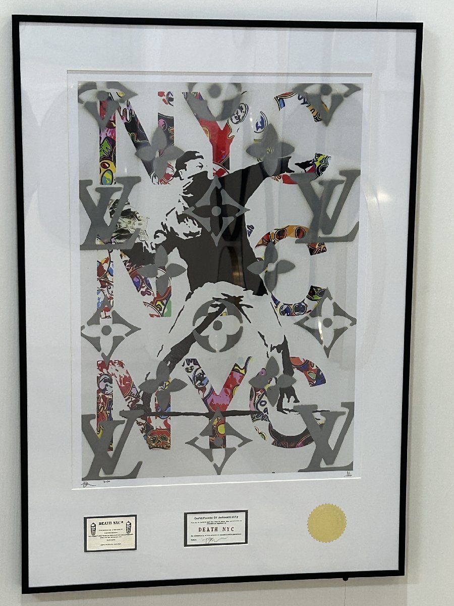 DEATH NYC 額付き 世界限定100枚 アートポスタ ルイヴィトン LV Louis