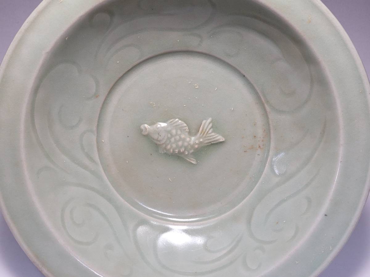 李朝高麗陽刻紋小皿