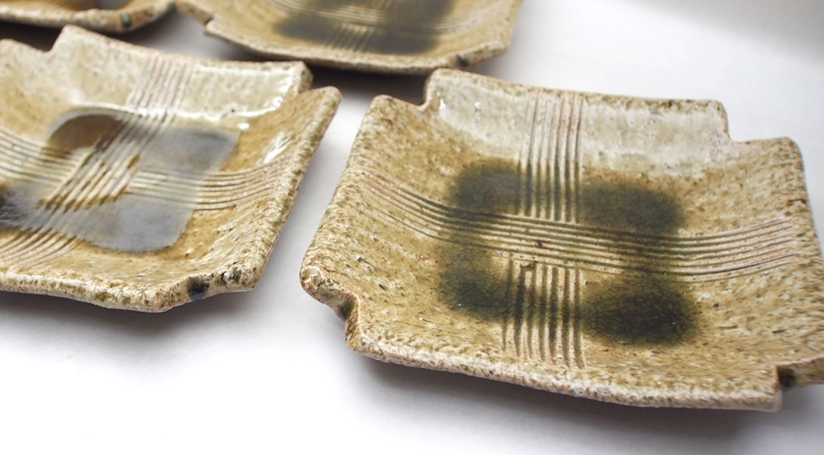 伊賀焼 櫛目組皿 5枚組(谷本光生作)