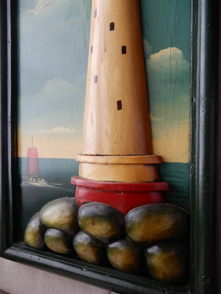 木製看板「エディストーン灯台 Eddystone Lighthouse 1882 Plymouth