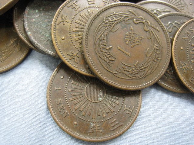 稲1銭青銅貨 100枚 まとめ 古銭 旧貨幣 1 稲1銭青銅貨 100枚 まとめ