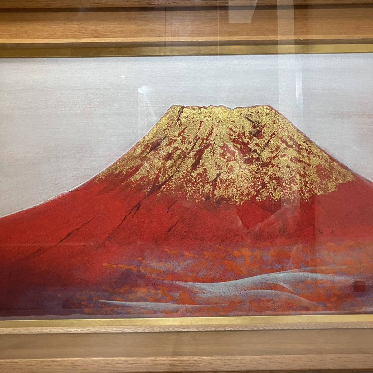 佐藤勝彦 絵画 赤富士 日本画 富士山 額入り 希少？(日本画)｜売買され