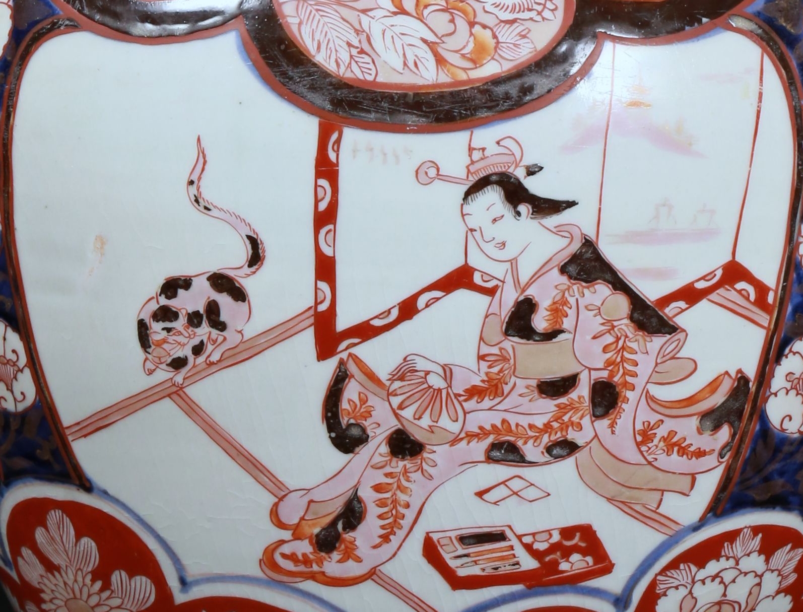 古伊万里 染錦美人図の壺 – あたか美術 ATAKA Art Gallery