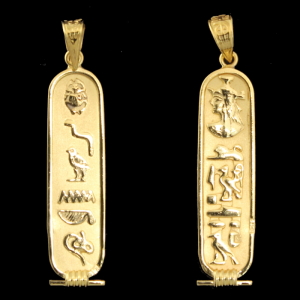 古代エジプトカルトゥーシュ象形文字お守りペンダント 14Kゴールド