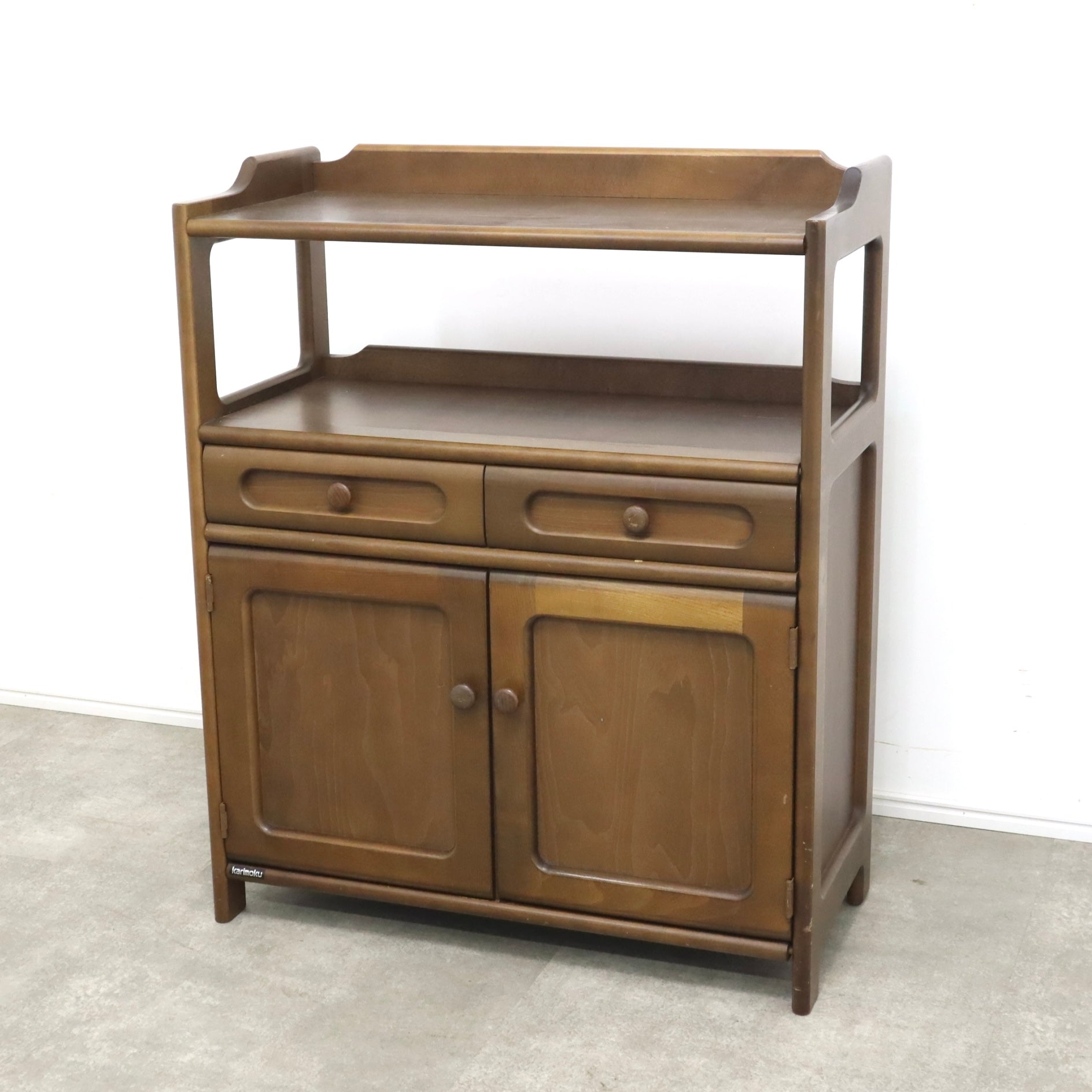 美品 karimoku カリモク家具 電話台 4段チェスト キャビネット