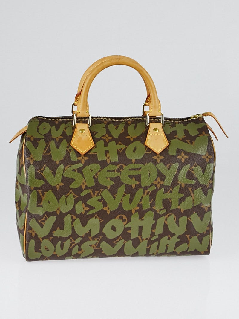 Louis Vuitton Limited Edition Khaki Graffiti Sprouse Speedy 30 Bag