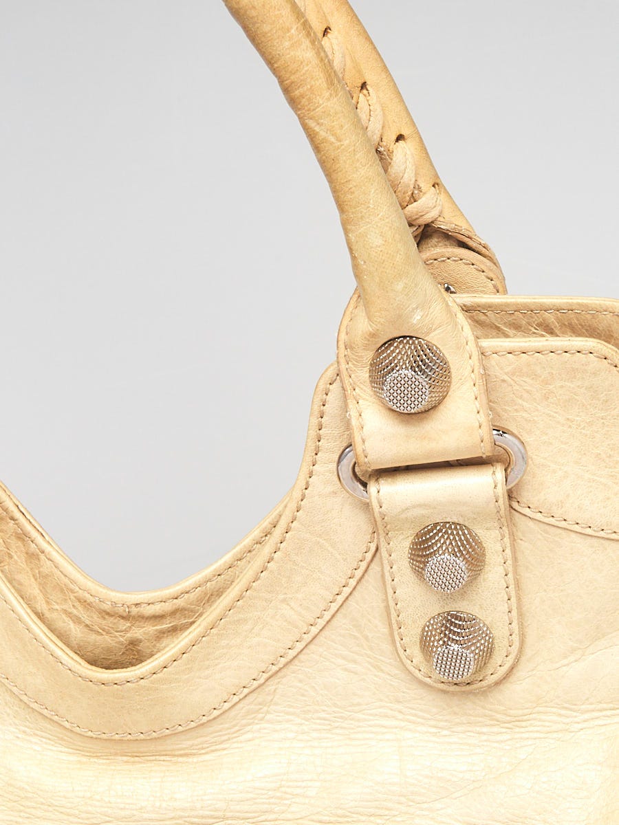 Balenciaga Sahara Lambskin Leather Giant 21 Silver Brief Bag