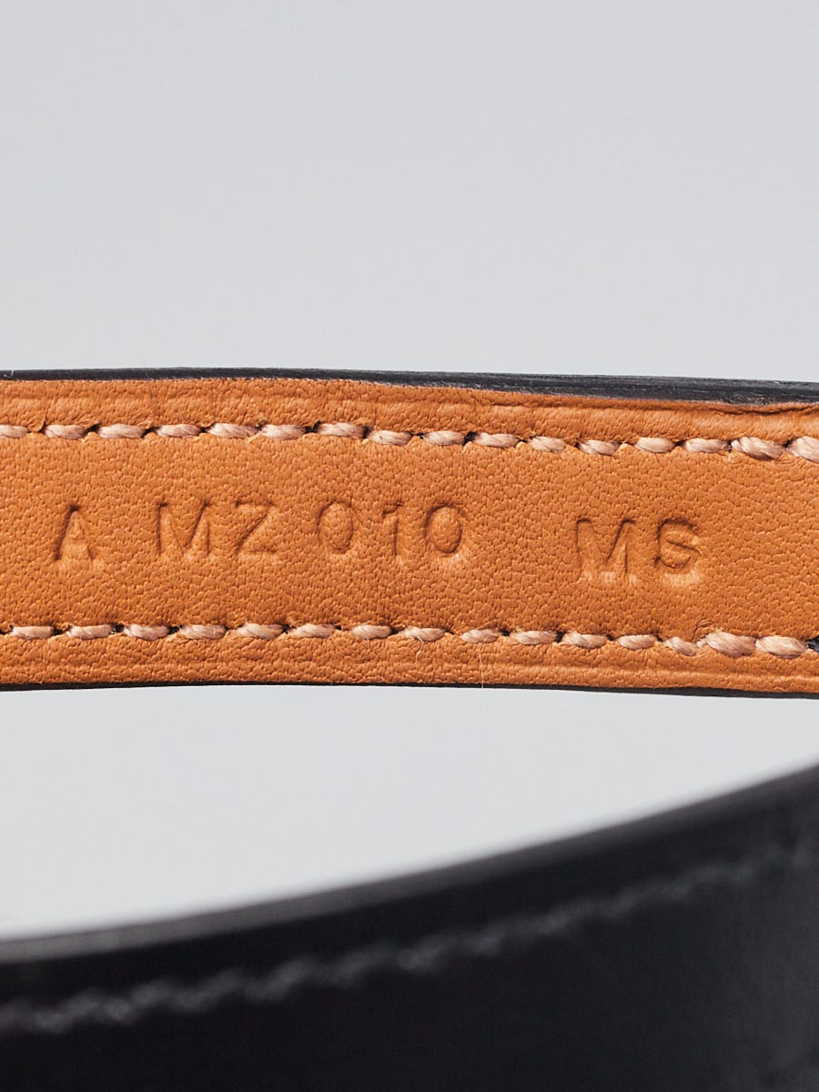 Hermes Black Box Leather Rose Gold Plated Rivale Double Tour