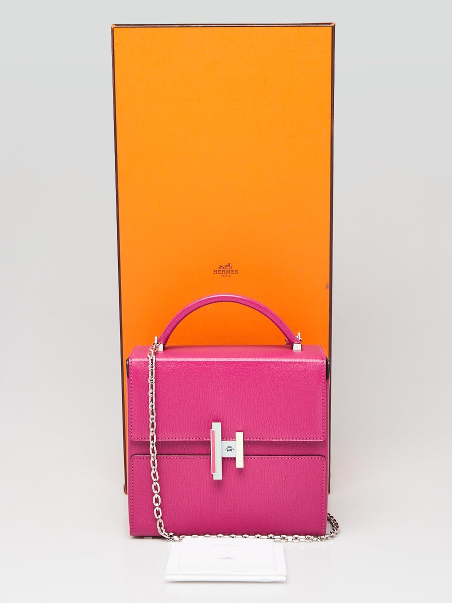 Hermes Rose Pourpre Chevre Mysore Cinhetic Boxy Top Handle Bag