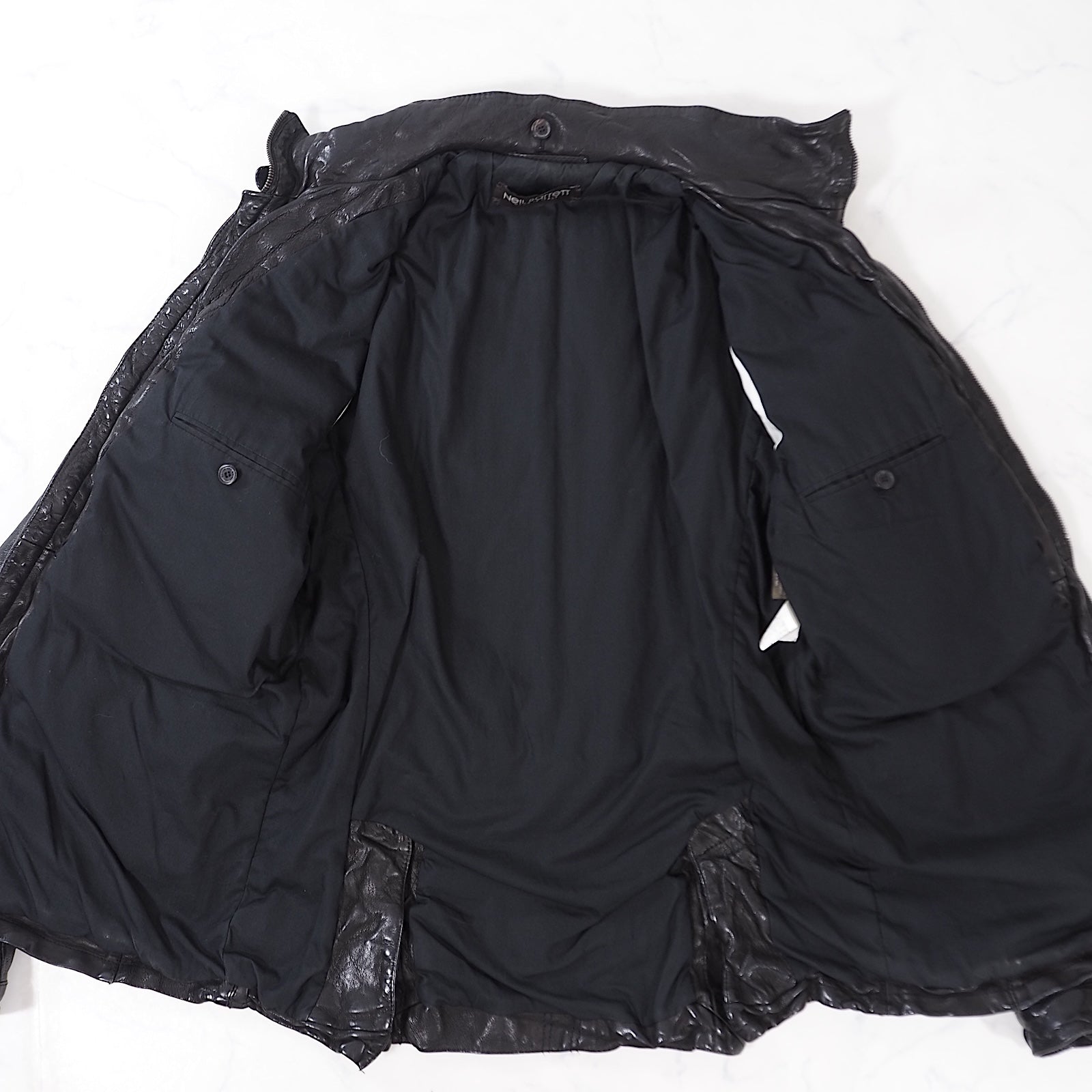 ストア NEIL BARRETT バッファローレザージャケット ブラック＿L NEIL