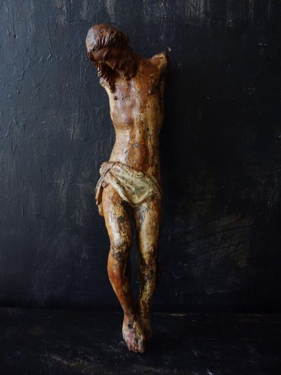 西洋アンティーク フランス・17世紀・宗教オブジェ・キリスト像・木彫