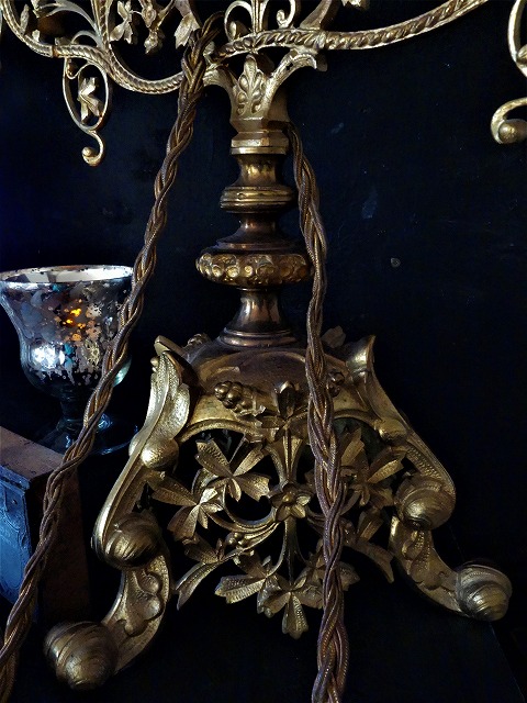 西洋アンティーク フランス 19世紀 教会祭壇 キャンドルホルダー 5灯