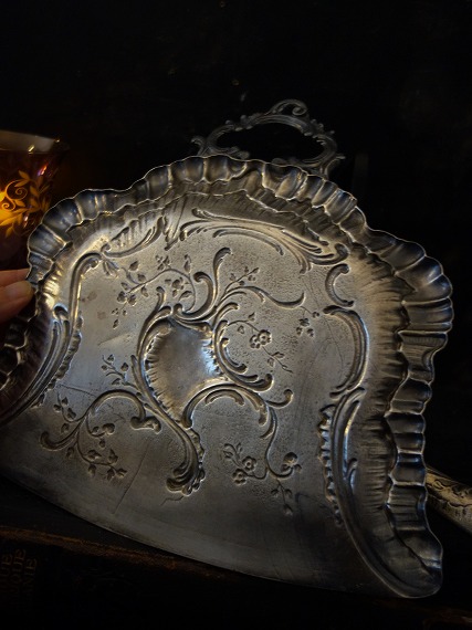 西洋アンティーク フランス ロココ様式 テーブルブラシセット＆トレイ