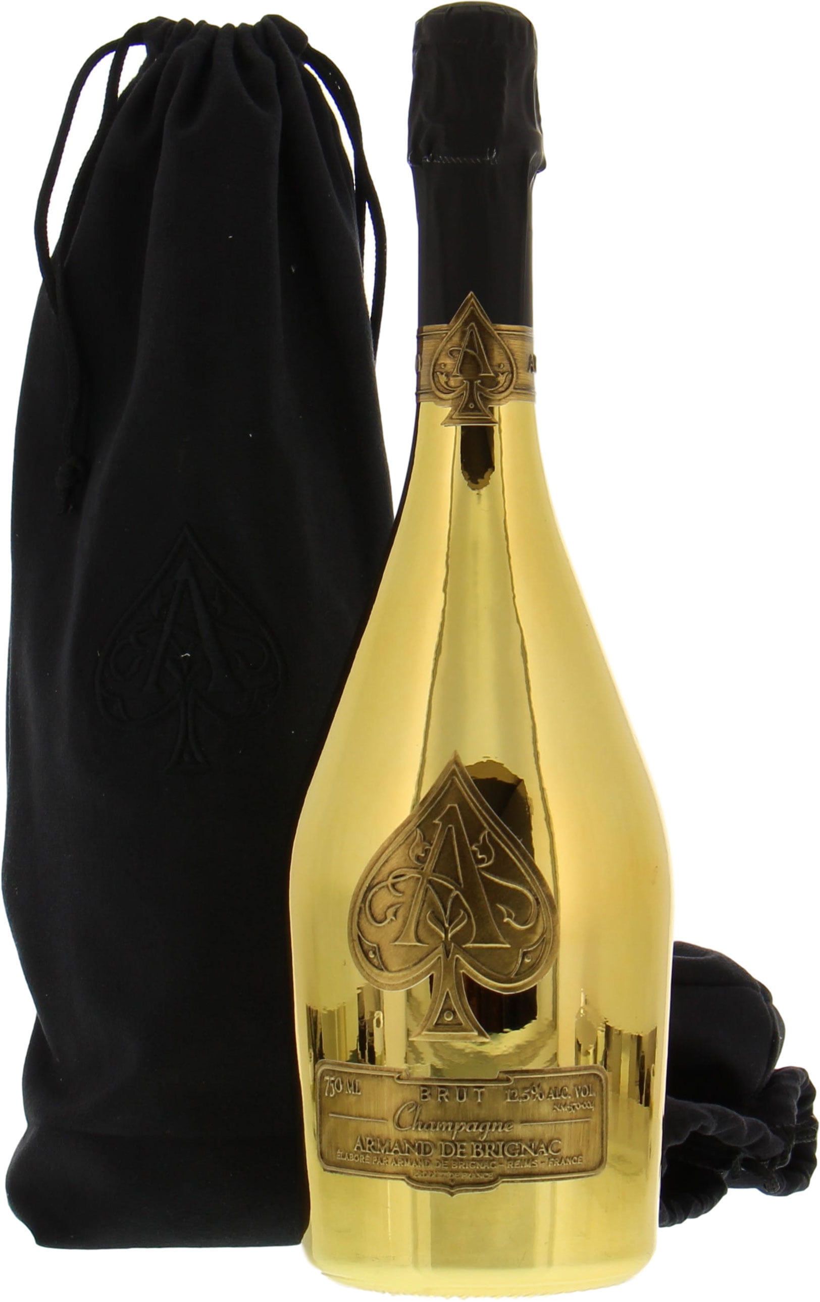 Gold Brut in velvet bag NV Armand de Brignac