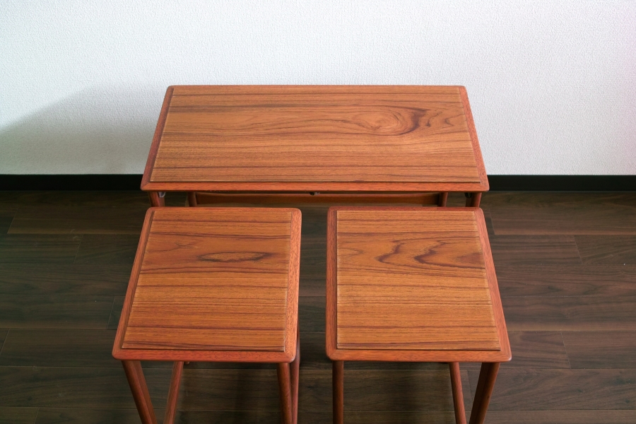ヴィンテージ オールドマルニ チーク ネストテーブル 入れ子 北欧モダン