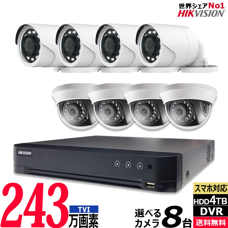訳あり品】 アナログ 防犯カメラ3台 DVR セット 新古品 1TB HDD付 訳