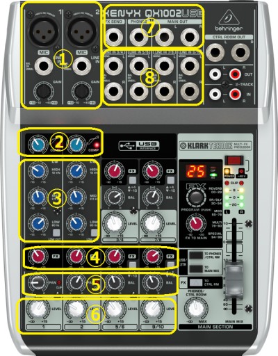 Behringer XENYX QX1002USB オーディオインターフェース 録音