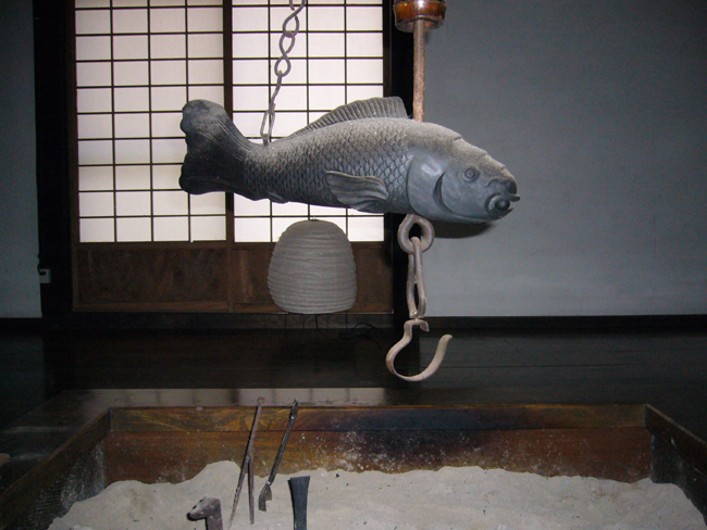 囲炉裏 自在鉤 魚 横木 古民具 囲炉裏 自在鉤