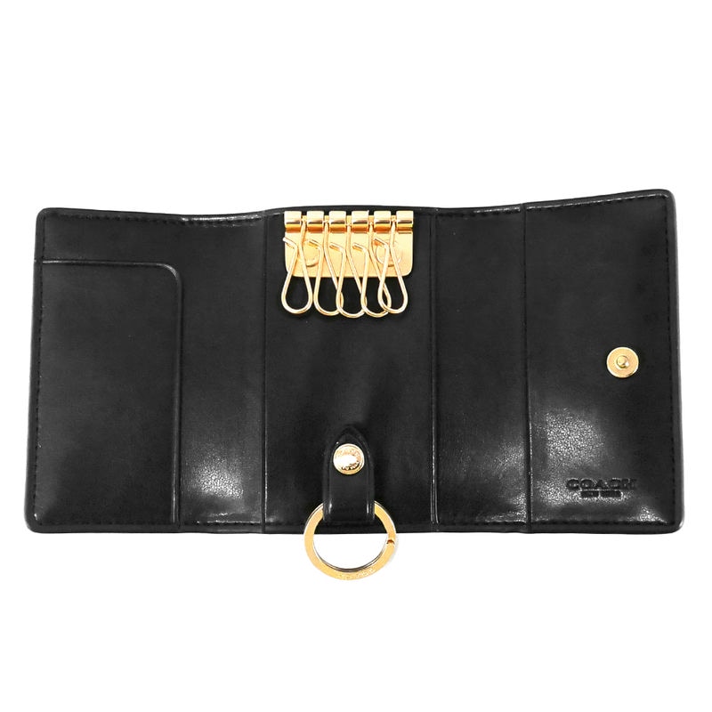 Brandol / COACH コーチ キーケース シグネチャー ブラウン×ブラック