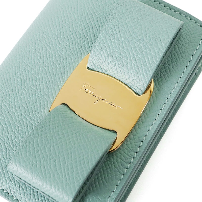 Brandol / Ferragamo フェラガモ 二つ折り財布 ヴァラリボン レザー